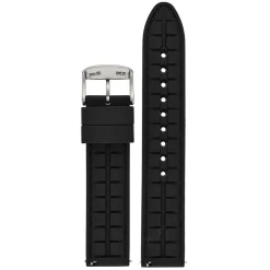 VELOCITY Black Silicone Quick Release Copper Stitch Watch Strap WH691Q
