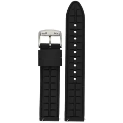 VELOCITY Black Silicone Quick Release Blue Stitch Watch Strap WH693Q