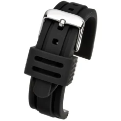 WATERLINE Black Silicone Sports Active Watch Strap 8001