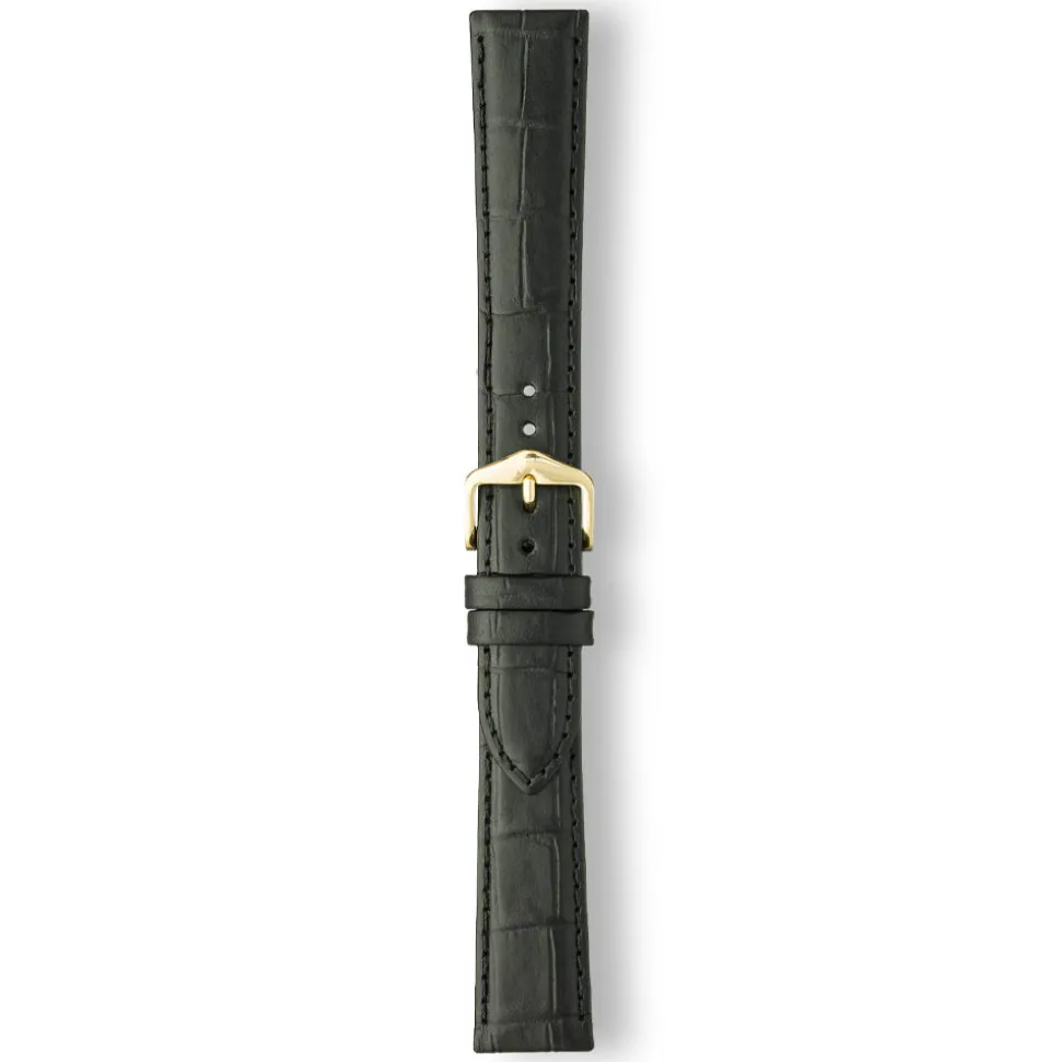 Wentworth | Black Louisana Croco Grain Leather Watch Strap | LS1382/1