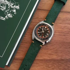 Winchester | Handmade Two Stitch Green Suede Strap | TS.SUEDE.GREEN