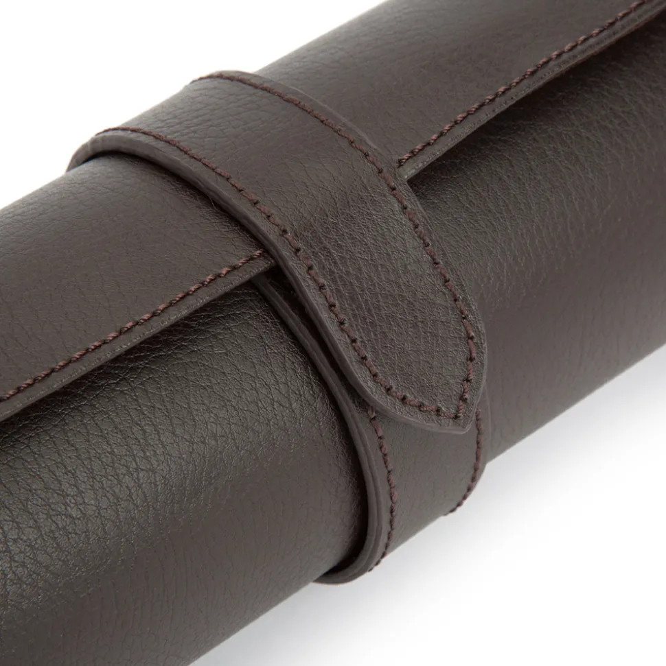 WOLF – Blake Three Watch Roll in Brown 305606