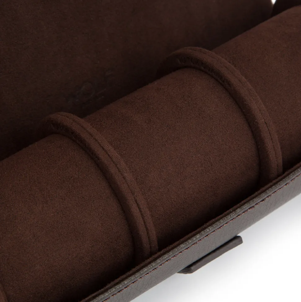 WOLF – Blake Three Watch Roll in Brown 305606