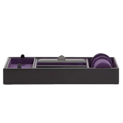 Wolf | Blake Valet Tray with Cuff Black and Purple | 306428