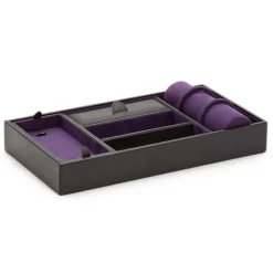 Wolf | Blake Valet Tray with Cuff Black and Purple | 306428
