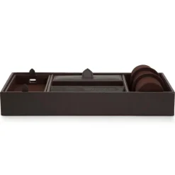 Wolf | Blake Valet Tray with Cuff Brown | 306406