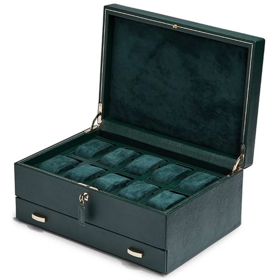 Wolf | British Racing Green 10 Piece Watch Box | 792841