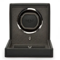 WOLF – Cub Black Pebble Watch Winder With Cover 461103