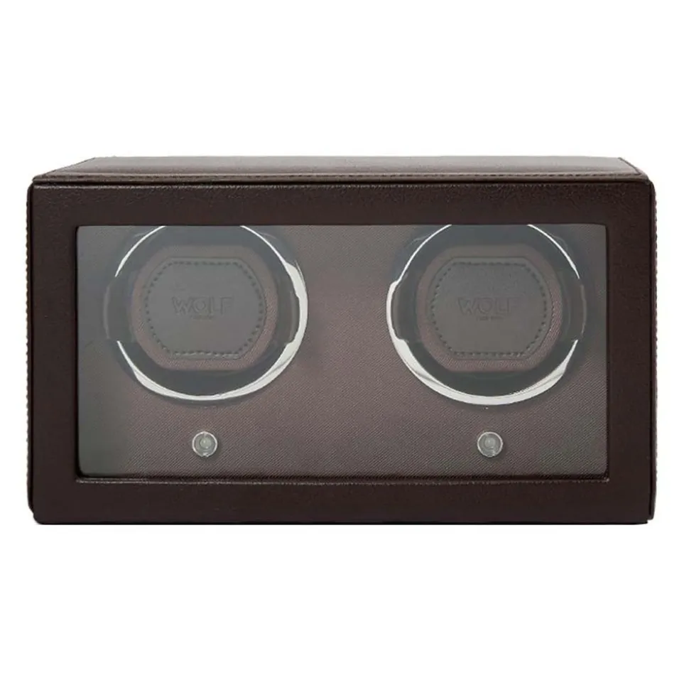WOLF | Cub Brown Double Watch Winder With Cover | 461206
