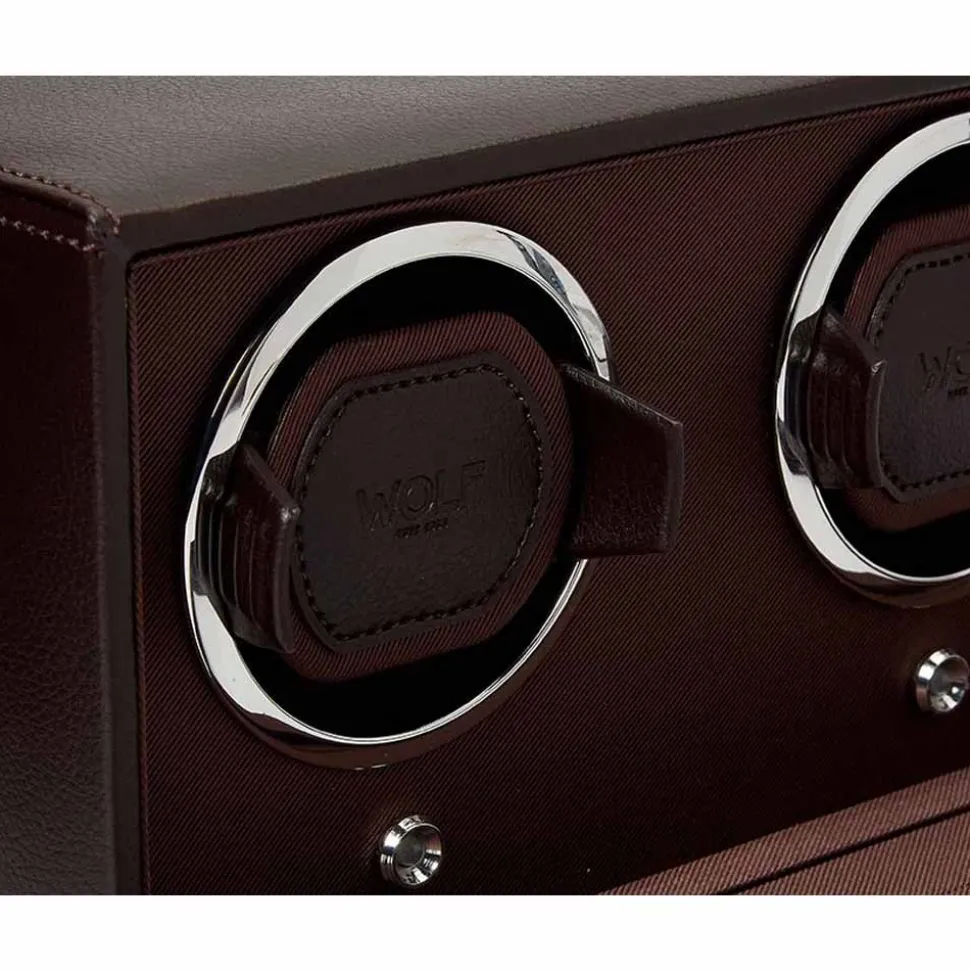 WOLF | Cub Brown Double Watch Winder With Cover | 461206