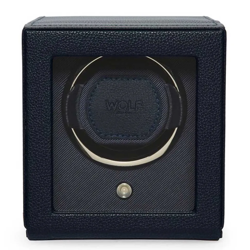 WOLF | Cub Navy Single Watch Winder With Cover | 461117