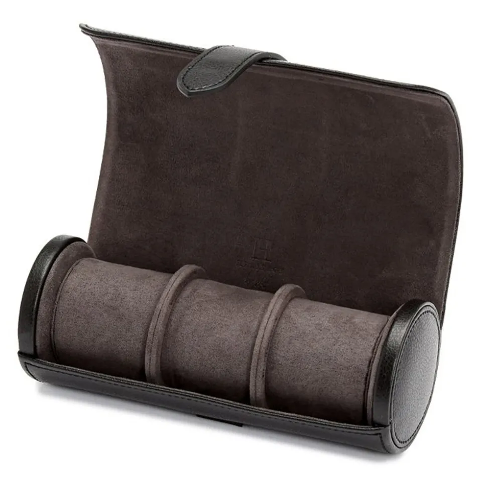 WOLF – Heritage Blake Three Watch Roll in Black 305602