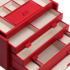 WOLF – Palermo Large Jewellery Box in Red Leather 213072