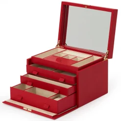 WOLF – Palermo Large Jewellery Box in Red Leather 213072