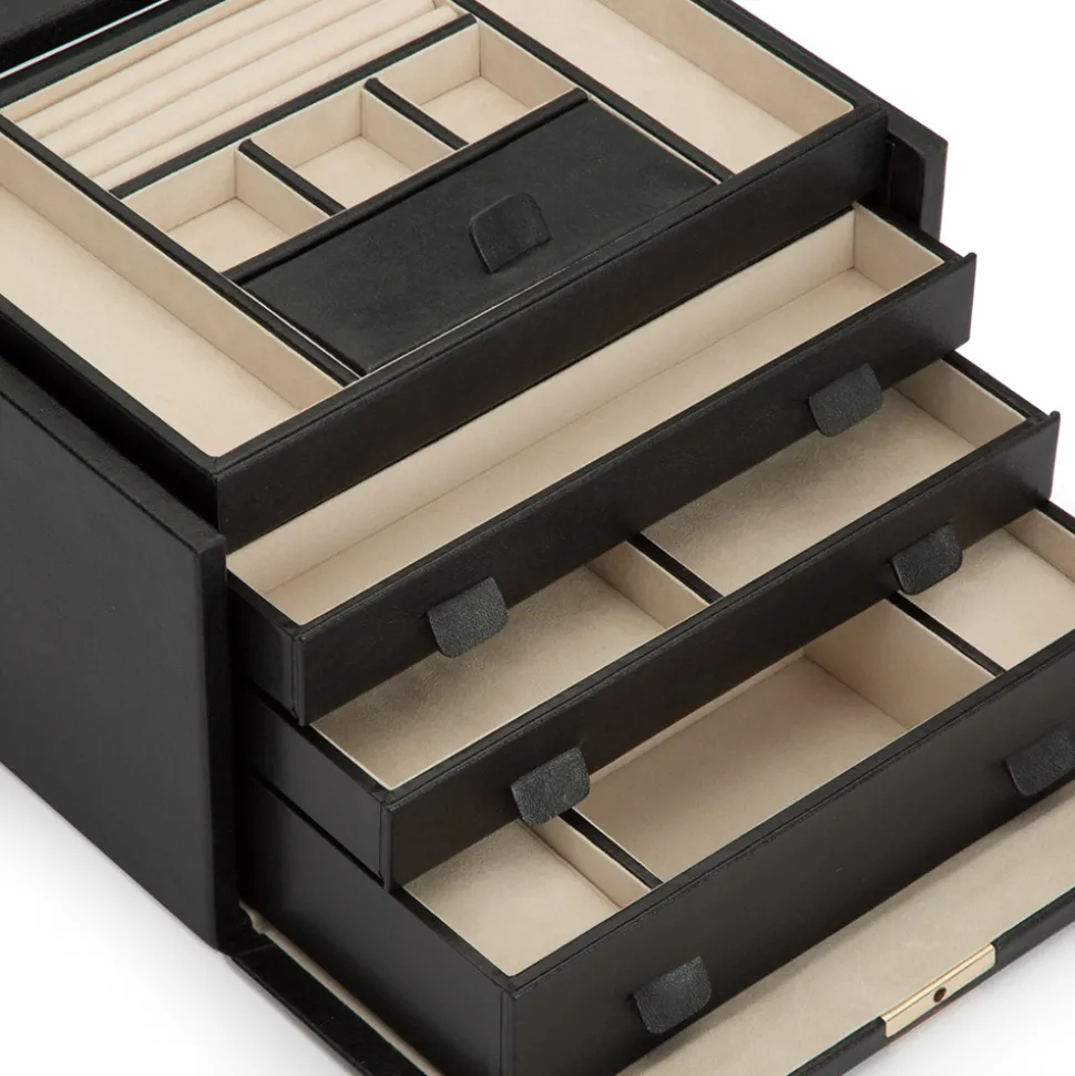 WOLF – Palermo Large Jewellery Box in Anthracite Leather 213002