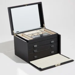 WOLF – Palermo Large Jewellery Box in Anthracite Leather 213002