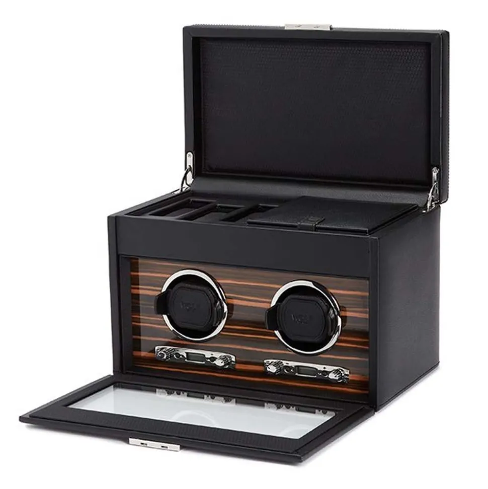 WOLF | Roadster Double Watch Winder With Storage | 457256