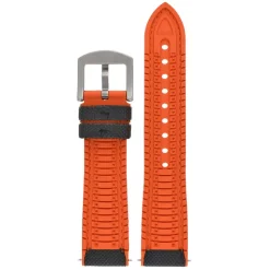 Yachting | Black and Orange Waterproof Rubber Hybrid Strap | WS251