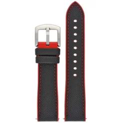 Yachting | Black and Red Waterproof Rubber Hybrid Strap | WS253