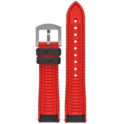 Yachting | Black and Red Waterproof Rubber Hybrid Strap | WS253