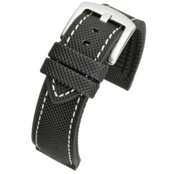 Yachting | Black Waterproof Rubber Hybrid Strap | WS255