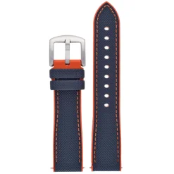 Yachting | Navy and Orange Waterproof Rubber Hybrid Strap | WS250