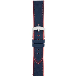 Yachting | Navy and Red Waterproof Rubber Hybrid Strap | WS252
