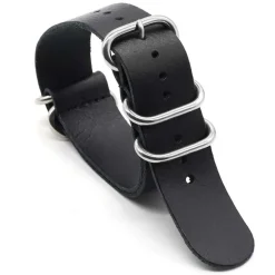 Zulu | Black Premium Saddle Leather Strap | ZUL01