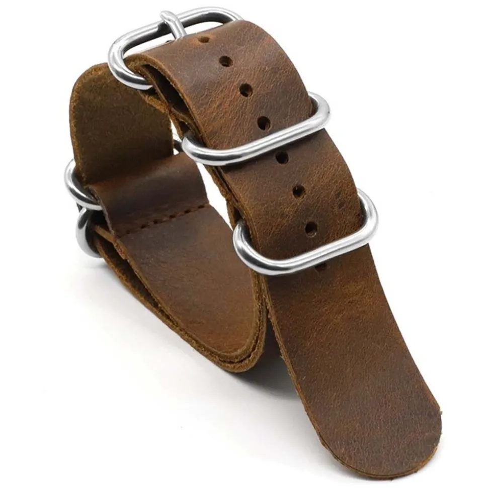 Zulu | Brown Premium Saddle Leather Strap | ZUL04
