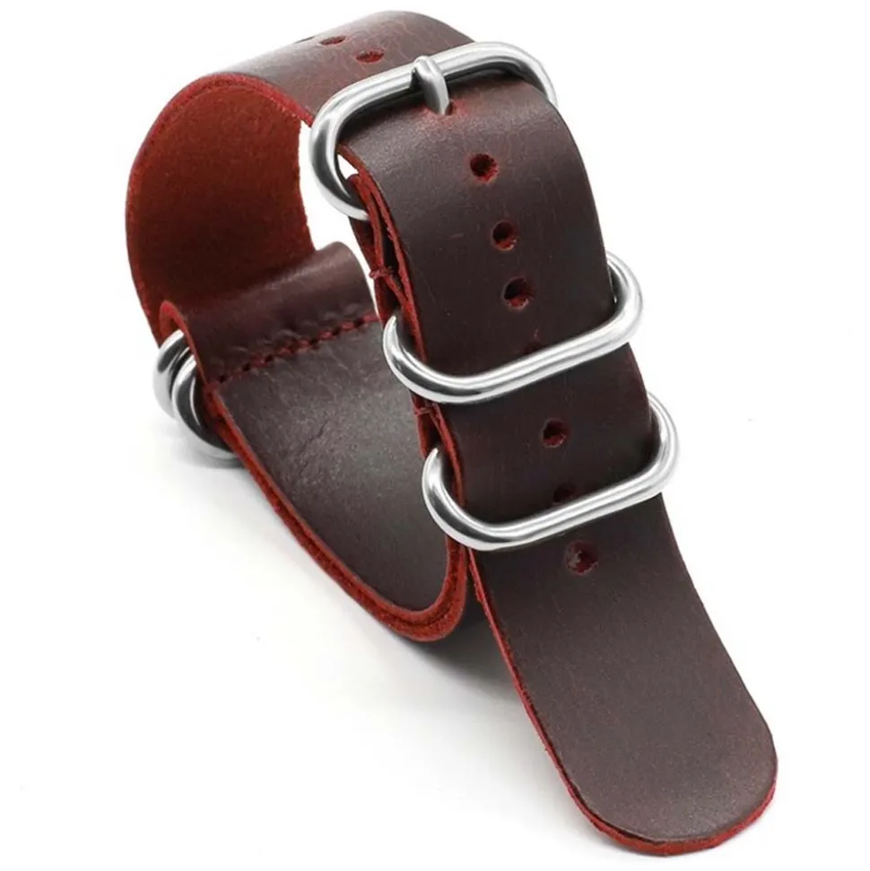 Zulu | Red Premium Saddle Leather Strap | ZUL06