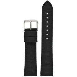 BROMPTON Black Fabric Watch Strap Stitched Edge WH660