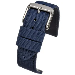 BROMPTON Blue Fabric Watch Strap Stitched Edge WH663