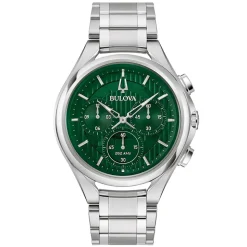 Bulova | Curv Chronograph Green Dial Watch | 96A297