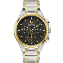 Bulova | Curv Chronograph Black Dial Watch | 98A301