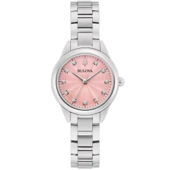 Bulova | Sutton Pink Diamond Dial Watch | 96P249