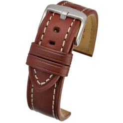 CAMBRIDGE Tan Leather Modern Cut Edge Watch Strap WH812