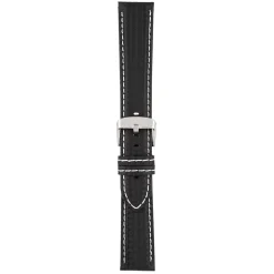 CARBON Black Carbon Fibre Grain Water Resistant Watch Strap WH644