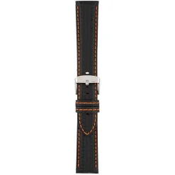 CARBON Black Carbon Fibre Grain Water Resistant Watch Strap WH648