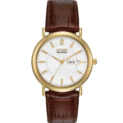CITIZEN – Classic Gold Tone Leather Strap Watch BM8242-08A