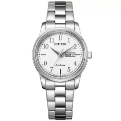 CITIZEN – Classic Stainless Steel White Dial Women’s Bracelet Watch EW3261-57A