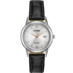 CITIZEN – Steel Leather Strap Watch FE1086-04A