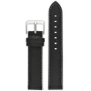 DARCY Black Contrast Edge Modern Finish Leather Watch Strap W180