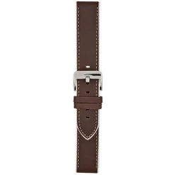 DARCY Brown Contrast Edge Modern Finish Leather Watch Strap W181