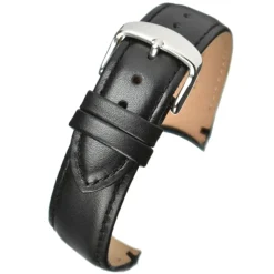 Dunn | Black Leather Strap with Curved Ends | WCV100