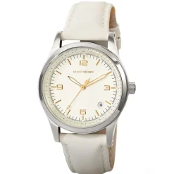 ELLIOT BROWN – Kimmeridge 38mm Champagne Dial Ivory Strap Watch 405-008-L54