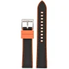 Endura | Black and Orange Sailcloth Rubber Hybrid Strap | WS208