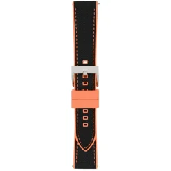 Endura | Black and Orange Sailcloth Rubber Hybrid Strap | WS208