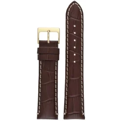 Farrell | Brown Padded Alligator Grain Strap | W105P