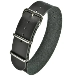 Field | Black Single Pass Leather Watch Strap | MODL1