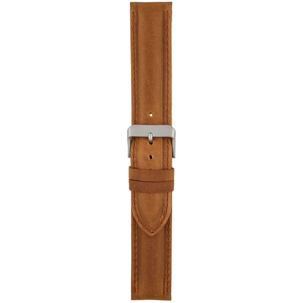 FORBES Matt Finish Tan Heavy Padded Leather Watch Strap W973